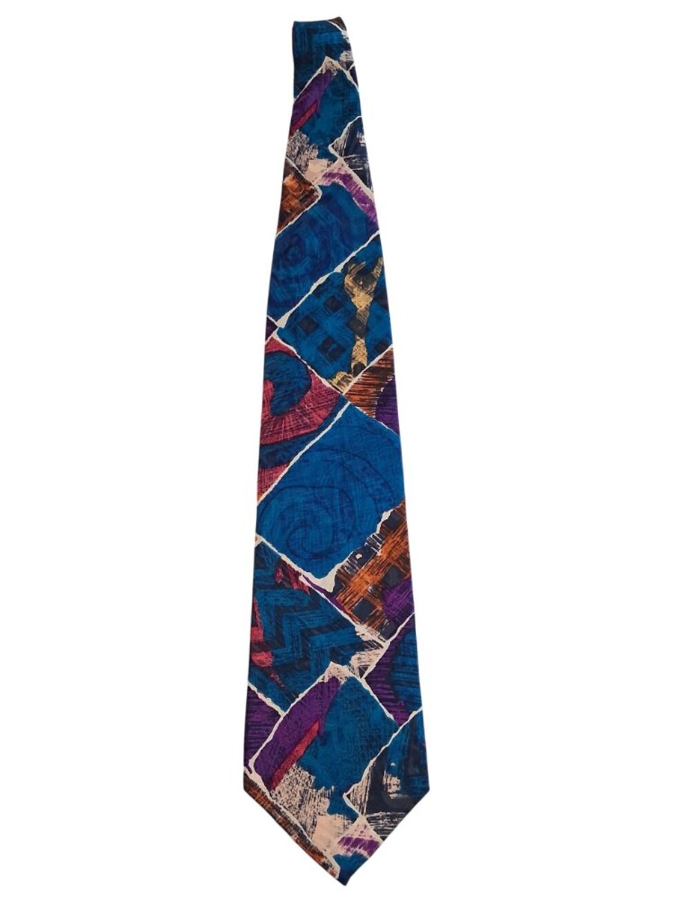 Strathmore by Anderson 100% Silk Tie Bold Abstract Pattern Multi-Color USA - Picture 2 of 5